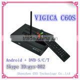 New Arrival ! High Quality Android4.2 Full HD DVB-S2 Smart TV Box Vigica C60s With Cccam, Newcam Sharing Support Wifi, 3G,3D, XB