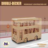 Wooden 3D Jigsaw Puzzle DIY Assembled Intellegent Kit Double-Decker Toy Model