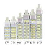 5W 7W 9W 11W 13W E27 G24D G23 LED Corn Bulb Lamp Light 2835 SMD 5050 Spotlight 180 Degree AC85-265V Horizontal Plug Light