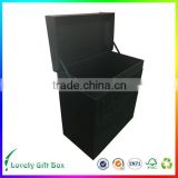 Luxury matt black pearl cardboard packing box magnetic closure gift boxes