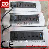 Aluminum Shell Desktop Manual Rotating Power Socket With VGA Outlet for Conference Furniture thumbnail-3