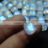 Cushion Cut Blue Flashy Rainbow Moonstone Faceted 10x10 mm With Nice Blue Flashy thumbnail-2