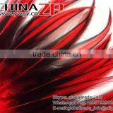 ZPDECOR Top Quality Feather Dyed Red Lace Pointy Rooster Cape Feathers thumbnail-2
