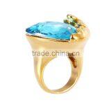 Vogue Green Stone , Gold Stainless Steel Rings From China Kalen Jewelry thumbnail-2