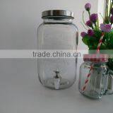 4L Juice Glass Jar With Tap and Glass Beverage Dispenser With Tap , Glass Demijohn With Tap thumbnail-2
