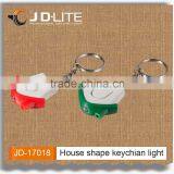 Cheap Plastic Keychain With House Shape, Led Key Ring Light for Promotion