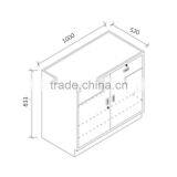 2 Top Drawers and 2 Hanged Doors Under Bench Metal Dental Lab Cabinet in Chemistry Lab Furniture