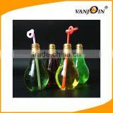 Hot Selling 400ml Juice Beverage PET Plastic Light Bulb Shape Bottles With Straw thumbnail-2