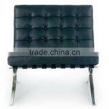 Replica Living Room Stainless Steel Frame White Leather Barcelona Chair thumbnail-2