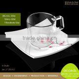 Unique Shape Lead Free Glass Espresso Cups And Saucers thumbnail-4