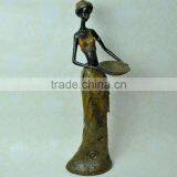 Black African Girl Resin Sculpture Series,interior Decorations Sculpture thumbnail-1