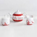 3 Piece Porcelain Christmas Tea Set thumbnail-2