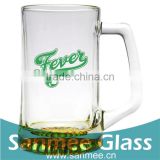 Branded Glass Beer Mug with Handle for Wholesale