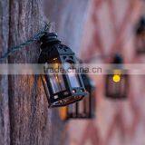 16 Black Moroccan Lantern Solar Garden LED Fairy Lights thumbnail-1