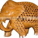 Carved Wooden Animals/Wood Carved Elephant/ Wood Sculpture Art-1 thumbnail-1