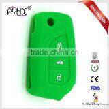3 Buttons Folding Car Key Case Silicone Flip Car Key Cover for Toyota Corolla Crown RAV4 thumbnail-4