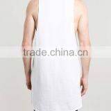 Custom 100% Cotton White Color Men Long Tank Top thumbnail-3