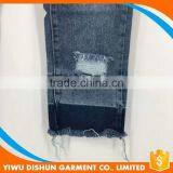 Women Latest Design Straight Pants Jeans With Holes thumbnail-4
