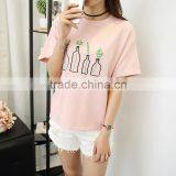 Embroidered T-shirt Women's 100% T-shirt Wholesale From China thumbnail-2