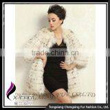 CX-G-A-220A Fashion Ladies Coat Garment Real Raccoon Fur Woman Coat thumbnail-3