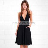 Maxnegio Sexy Women Party Wear Deep v Neck Casual Dress thumbnail-5