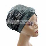 Sky Star Ironed Tthe Velvet Hood Muslim Long Tail Cap Wrap Head Scarf Hat thumbnail-5