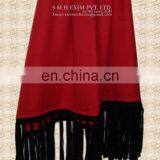 Silk Pashmina Stoles, Scarf With Sued Trims thumbnail-1