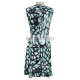 Abstract Print Milky FDY Fabric Old Women Dress Women Wear thumbnail-4