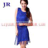Competition Fringe Latin Dance Costume Dress L-7002# thumbnail-5