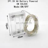 2M 3M 5M 10M Battery Silver Wire LED String Lights Holiday Lighting Fairy Garland for Christmas Wedding Party Decoration thumbnail-4