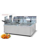Fast Food Machines Double Tank Electric Fryer Machine Potato Chips Making Machine Stainless Steel Deep Fryer For Sale thumbnail-1