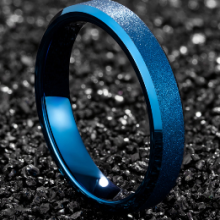 4mm 6mm 8mm Blue Tungsten Carbide Rings thumbnail-2