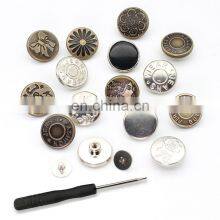 Customized Wholesale Metal Tack Button for Jeans Removable Adjustable Nail-free Button