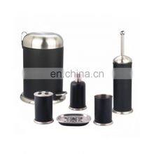 Bathroom Accessories Set Black Custom Color Small Metal Pedal Bin and Toilet Brush With Holder Sets thumbnail-2