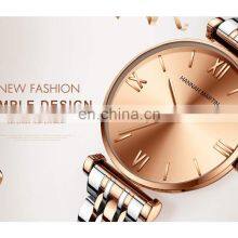 HANNAH MARTIN 1522 Womens Quartz Watch Luxury Bracelet Gold Waterproof Ladies Watch thumbnail-3