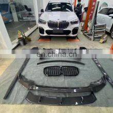 Runde Carbon Fiber Material Black Samurai Style Front Lip Rear Lip Side Skirt Grille Top Wing Spoiler For BMW X05 G05 Body Kit thumbnail-2