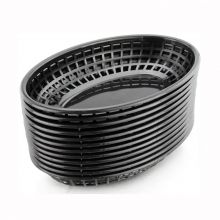 Fast Food Basket Plastic Bread Baskets Oval-Shaped Tray Restaurant Supplies, Deli Serving Bread Basket for Chicken, Burgers, Sandwiches & Fries