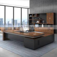 Luxury Office Desks Executive Office Desk Boss Table With Side Cabinet and Bookcase thumbnail-3
