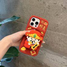 Cartoon Master Silicone Stand Mobile Phone Case Fall Protection Case for Mobile Phone 11 12 13 14 15Pro Max thumbnail-4