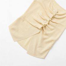 2025 Spring New Knitted Shirt Women's European and American Style Round Neck Solid Color Loose Hoodie With Wrinkles thumbnail-5