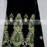 T235-3 Green High Quality 100% Korea Velvet African George Fabric From India thumbnail-1
