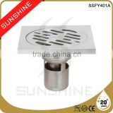 SSFY401A Bathroom and toilet square stainless steel cast iron floor drain