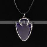 PC1612 Crystal Pave Agate Arrowhead Pendants,gemstone Pave Diamond Arrow Head Pendants thumbnail-3