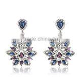 New Charm Fashion Crystal Rhinestone Water Drop Leaf Flower Dangle Drop Earrings thumbnail-5