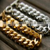 2016 Fashion Customized Multi Link Aluminum Textured Thick Chain Bracelet