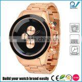 Trandy Fancy Black Bezel Coating PVD Rose Gold Luxury Polished Watches thumbnail-1