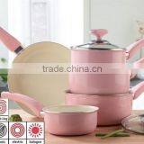 Hot Sale Pink Color Aluminum Non-stick & Ceramic Coating Kitchen Cooking Utensils thumbnail-1