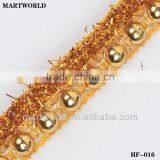 Shiny Gold Bridal Beaded Trims (HF-016)