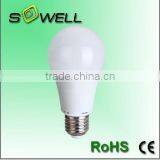 8W/10W/12W E27 A60*H120mm 2835SMD Plastic+Aluminum CE RoHS Indoor 0%-100% PWM Dimmable LED Bulbs