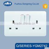 BS Electric Switches and Socket, Double 13a Switched Socket,metal Switch With Socket YGM2742